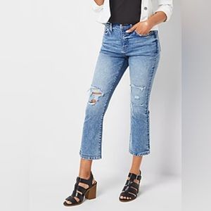a.n.a high rise cropped flare jeans - medium cosmic blue wash - size 12 - BNWT